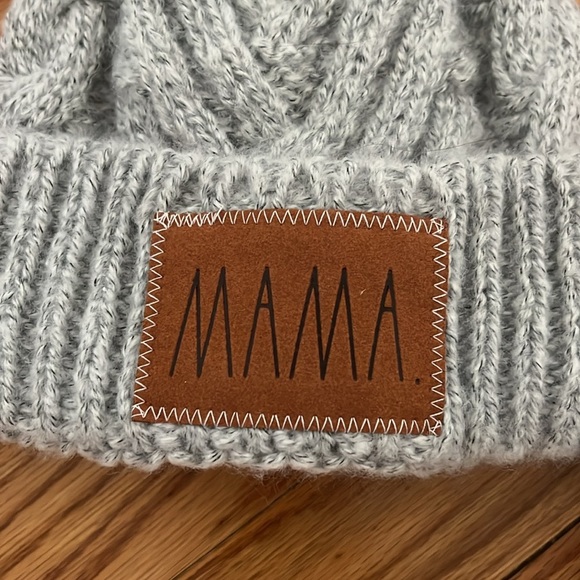 Rae Dunn Cozy Knit Pom-Pom Beanie Set for Mama & Mini - Picture 3 of 4